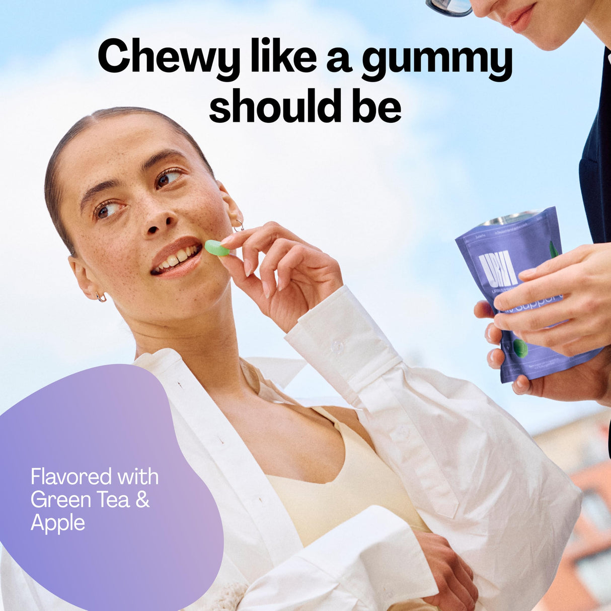 URVI® Neuro Support Supplement Gummies – 500 mg Glycine, 150 mg L-Theanine (high Potency), Vitamins B1 & B6 for Calm Focus, Relaxation, & Sleep – Sugar-Free – Green Tea & Apple – 60 Count