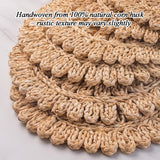 Laquedecraft 13.8" Round Corn Husk Placemats Set of 4 | Boho Rattan Woven Table Mats | Farmhouse Spring Plate Chargers Like Water Hyacinth, Seagrass for Wedding, Party, Christmas, Events