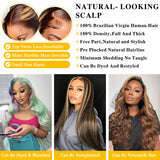 Honey Blonde Lace Front Wig - Human Hair, 13x6 HD Body Wave Highlight Ombre Lace Frontal Wig, Pre Plucked With Baby Hair, 180% Density, Glueless, 30inch
