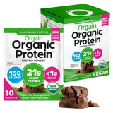 Orgain Organic Vegan Protein Powder, Creamy Chocolate Fudge - 21g Plant Protein, 6g Prebiotic Fiber, Low Carb, No Lactose Ingredients, No Added Sugar, Non-GMO, For Shakes & Smoothies, 10 Travel Packs