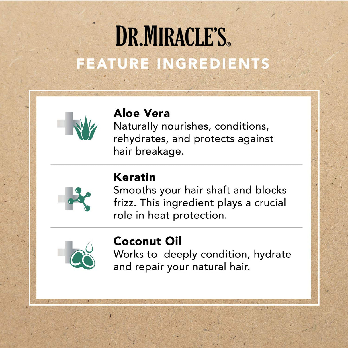 Dr. Miracle's Leave In Conditioner, Blended with Vitamins A, C & E for Strong, Soft, Manageable Shiny Hair, 8 Ounce