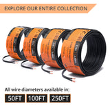 Wirefy 12/2 Low Voltage Landscape Wire 50 ft | Low Voltage Landscape Lighting Wire | Pure Copper | Outdoor Direct Burial | 12-Gauge 2-Conductor 50 Feet
