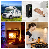 Smoke and Carbon Monoxide Detectors Plug in Wall, Portable Carbon Monoxide Alarm, 4-in-1 CO Detector Smoke Alarm Humidity & Temp Meter, HD Screen, CO Gas Monitor for Home Travel Camping RV (Black)