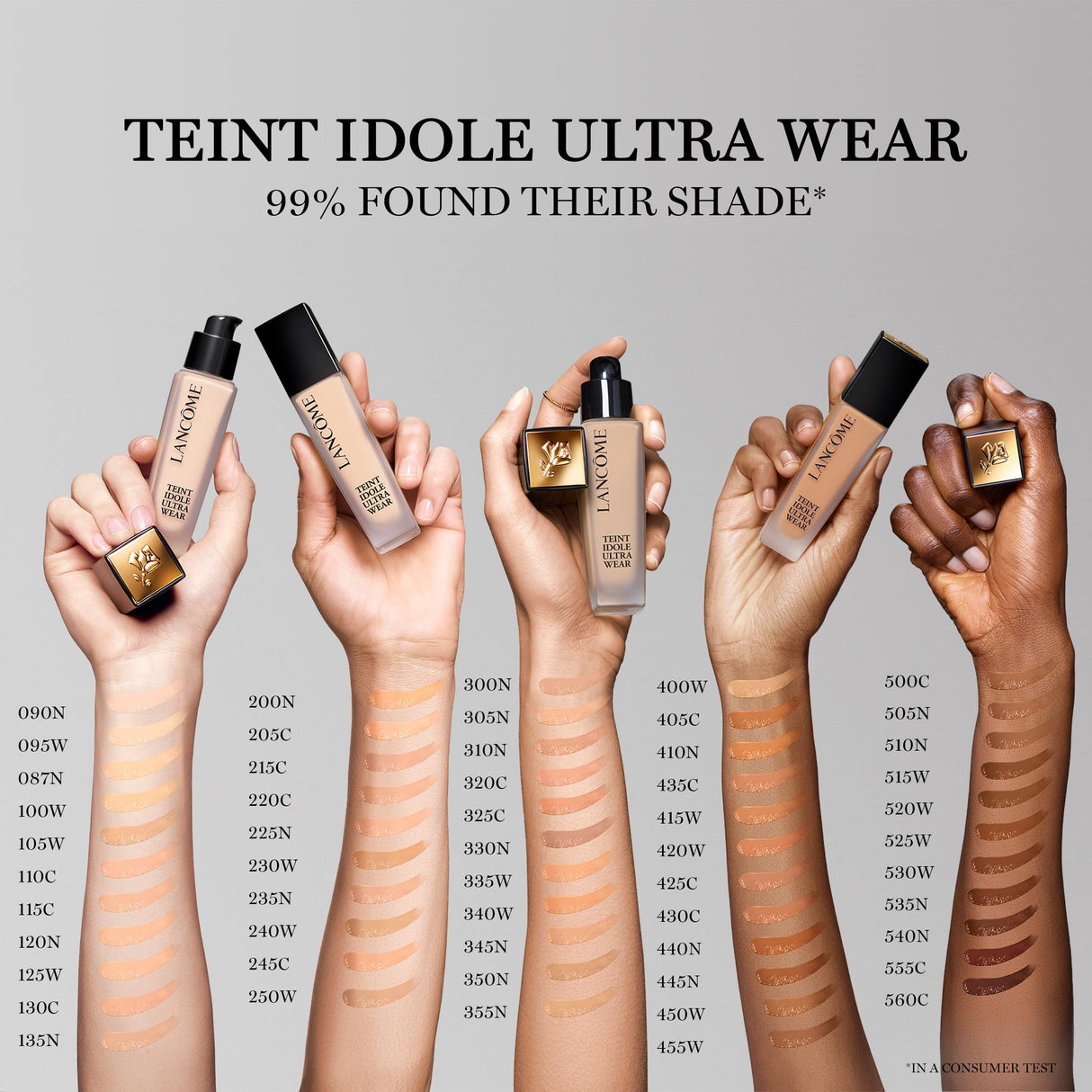 Lancôme Teint Idole Ultra Wear Buildable Full Coverage Foundation - Longwear & Waterproof - Natural Matte Finish - 300N (Medium Skin with Neutral/Peachy Undertones), 1 Fl Oz