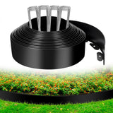 Kafuzi 4IN x 33FT Landscape Edging, Garden Edging Borders with 40pcs Metal Stakes, Flexible Plastic Garden Border for Lawn, Landscaping, Flower Beds, Trees and Yard