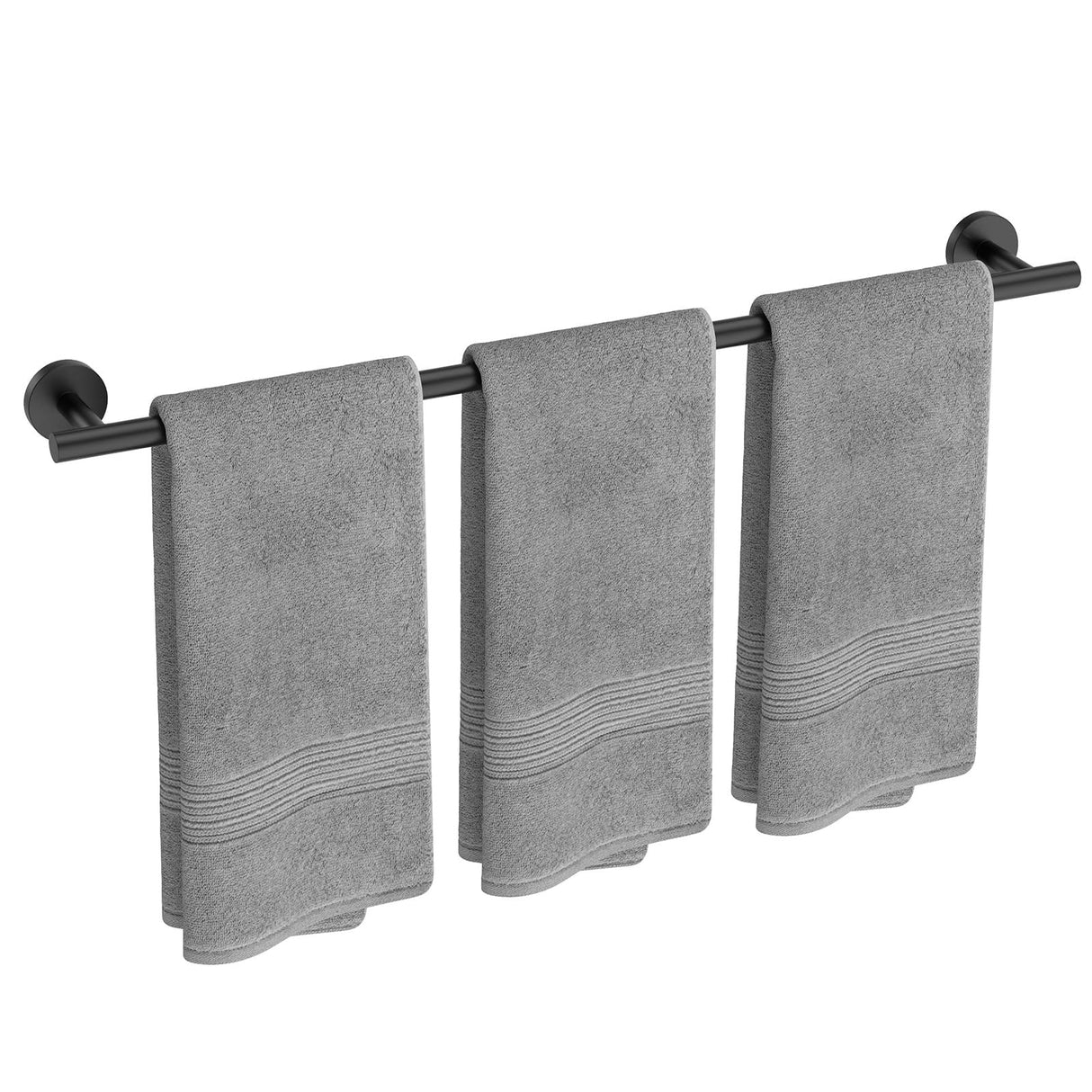 USHOWER Matte Black Bath Towel Bar, 30-Inch Towel Racks for Bathroom Wall-Mounted, SUS304 Stainless Steel Towel Rod (Total Length 32-Inch)