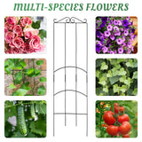 ANCOUUIN 4 Pack 32'' Plant Trellis Indoor - Metal Trellis for Climbing Plants Indoor, Garden Trellis for Climbing Plants Outdoor Houseplants Flowers Vine Ivy, Rectangular Shape, Black
