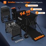Originsure 400L Foldable Double Decker Wagon, 54" L Tailgate, 560lbs, Black