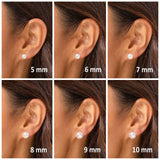 PAVOI Pearl Stud Earrings for Women, 14K Gold, Yellow Gold, Size 8, Pearl