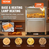 VEVOR Nacho Chip Warmer, 84.5QT Stainless Steel Machine with Warming Light, Deflection Board, for Popcorn, Potato Chips, Peanuts