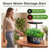 Ahopegarden Hydroponics Growing System Herb Garden: 10 Pods Indoor Garden Kit with LED Grow Light and Smart Temp & Humidity Display - Plant Germination Kit for Home Kitchen