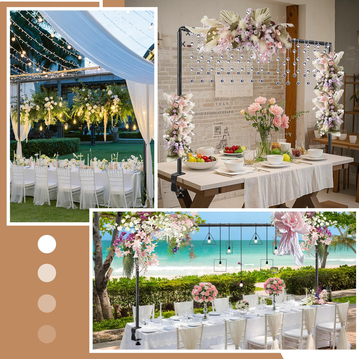 Over The Table Rod Stand with Clamps Adjustable 31-110 in Length 31-64 in Height Black Table Balloon Arch Hanging Stand with Storage Bag for Halloween Christmas Wedding Birthday Party Decoration