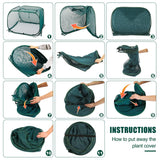 ANC POP Pop Up Mesh Plant Cover,40'' x 40'' x 30'' Plant Protector for Raised Garden & Flower Bed, Net Cage Plant Guard for Fruits, Vegetables, Seedlings and Herbs, 8 Ground Stakes for Fixing