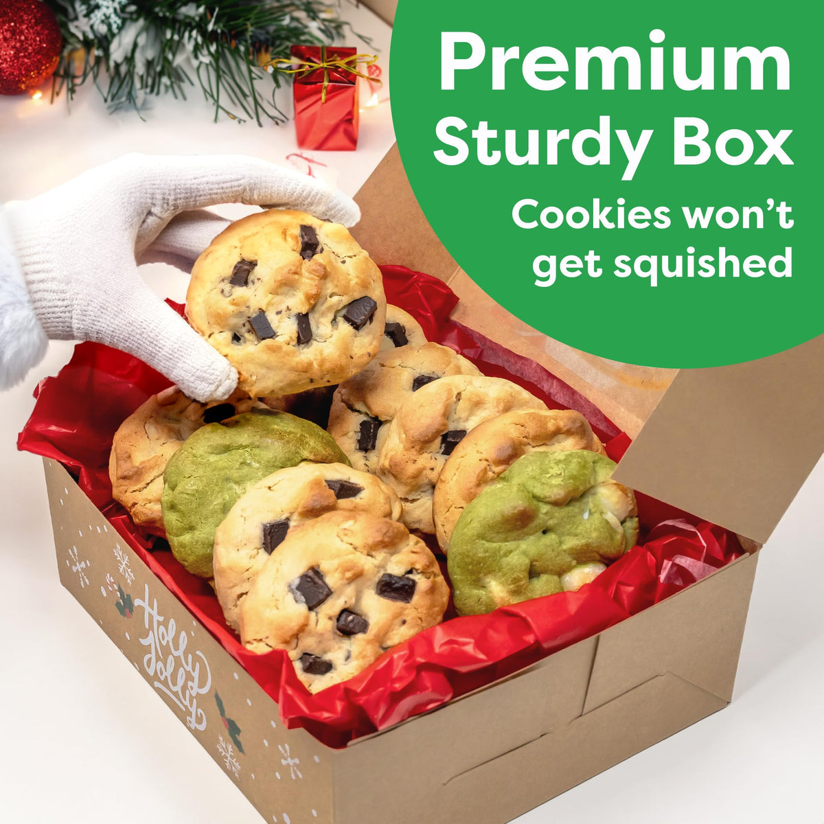 Joyousa Christmas Cookie Boxes for Gift Giving - 12 Pack Kraft Bakery Boxes