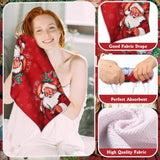 FuWeave 8 Pcs Christmas Shower Curtain Set Xmas Santa Bathroom Decoration Christmas Tree Hand Towels Snowman Toilet Lid Cover Bathroom Rugs Xmas Shower Curtain with Hooks(Snowman Style)