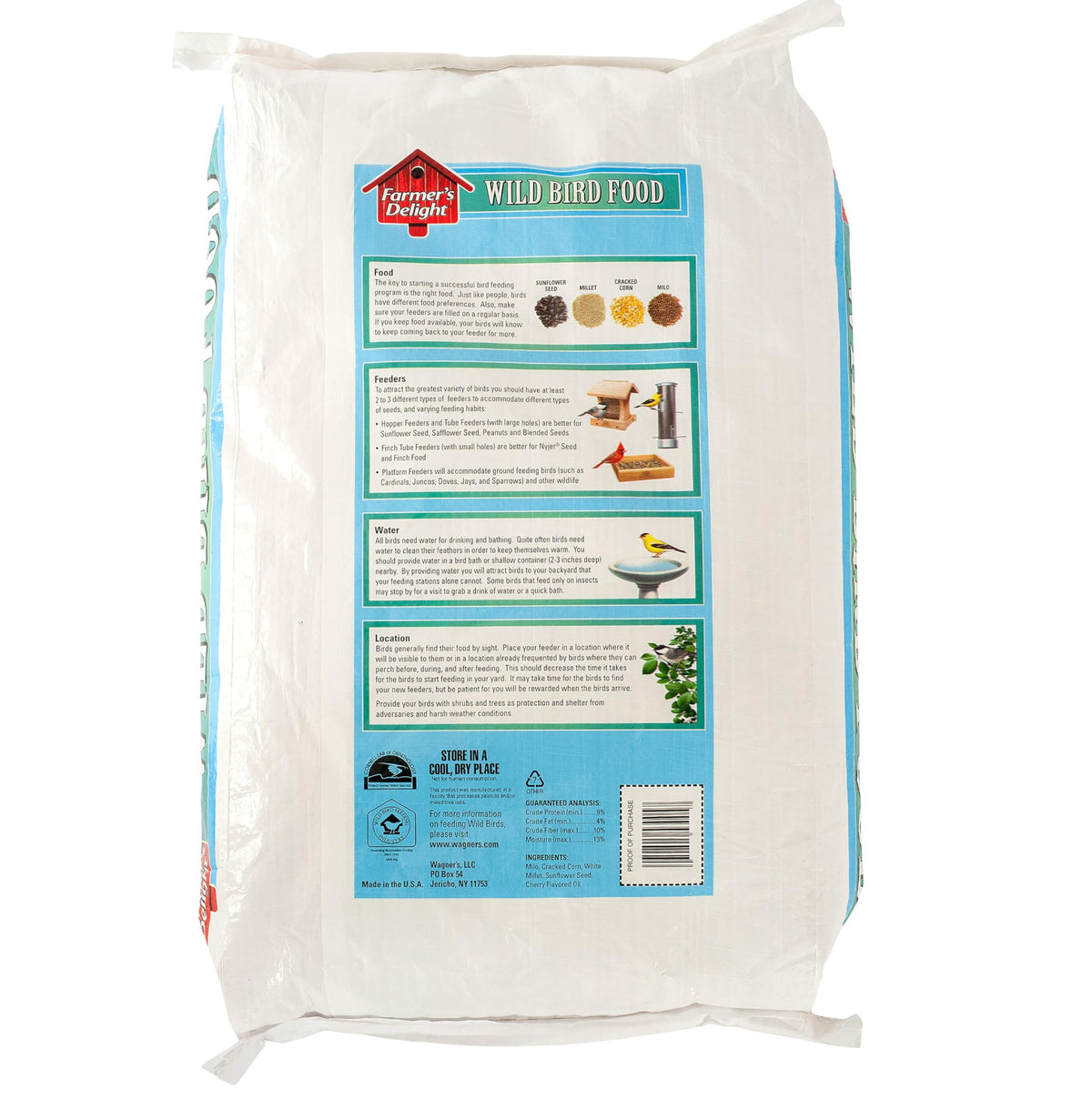 Wagner's 53003 Farmer's Delight Wild Bird Food with Cherry Flavor, 20-Pound Bag