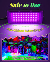 2 Pack 50W LED Black Light, Waterproof Blacklight for Glow Party, Halloween