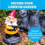 Angry Little Garden Gnome Statue, Outdoor Lawn & Yard Home Defender, Combat Figurine Sculpture Decorations, Funny Housewarming Gag Gift