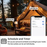 Minoston 800 Series Z-Wave Plug, Outdoor Zwave Smart Plug with 2 Individual Outlets, Waterproof Z-Wave Smart Outlet for Christmas Lights Compatible with SmartThings, Alexa, Zwave Hub Required (MP24Z)