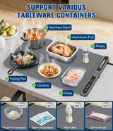 Food Warming Mat, Rapid Heating Electric Warming Tray with 9 Temp Setting and 6 Hours Timer, Foldable Warming Mat for Food, Portable Food Warmers for Parties Buffet, Gray