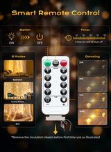 Brightown 2 Pack 300 LED Fairy Curtain Lights, 9.8ft x 9.8ft Warm White Curtain String Lights, USB Plug in 8 Lighting Modes LED Christmas String Hanging Lights with Remote for Bedroom Indoor Outdoor