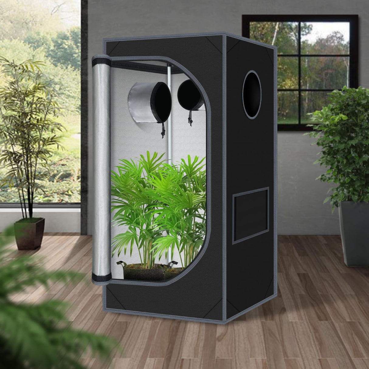 24"x24"x55" Grow Tent for Indoor Plants 600D Mylar Hydroponic High Reflective GrowTents for Plant Fruit Flower Veg Growing