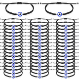 Sasylvia 50 Pcs Evil Eye Bracelets Bulk Mal De Ojo Bracelets,Black