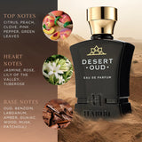 H Habibi Desert Oud Perfume For Men - Eau De Parfum (2.5 Oz), Arabian Cologne For Men - Warm, Sweet & Spicy Fragrance with Rare Exotic Notes of Oud Woody, Citrus, Amber Musk Perfume & Patchouli