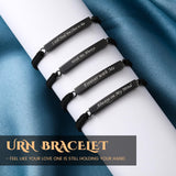 Ecation 4 Pack Cremation Jewelry Urn Bracelet for Ashes Adjustable Personalized Memorial Keepsakes Handmade Braided Ashes Bracelet Bangle Rope for Women Men Loved Ones and Pets (Black,Classic)