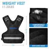 ExtreSpo Adjustable Weighted Vest for Women and Men, 11-20lb Weight Vest with 6 Ironsand Weights, Body Weight Vest Exercise Set with Reflective Strip for Strength Training and Workout