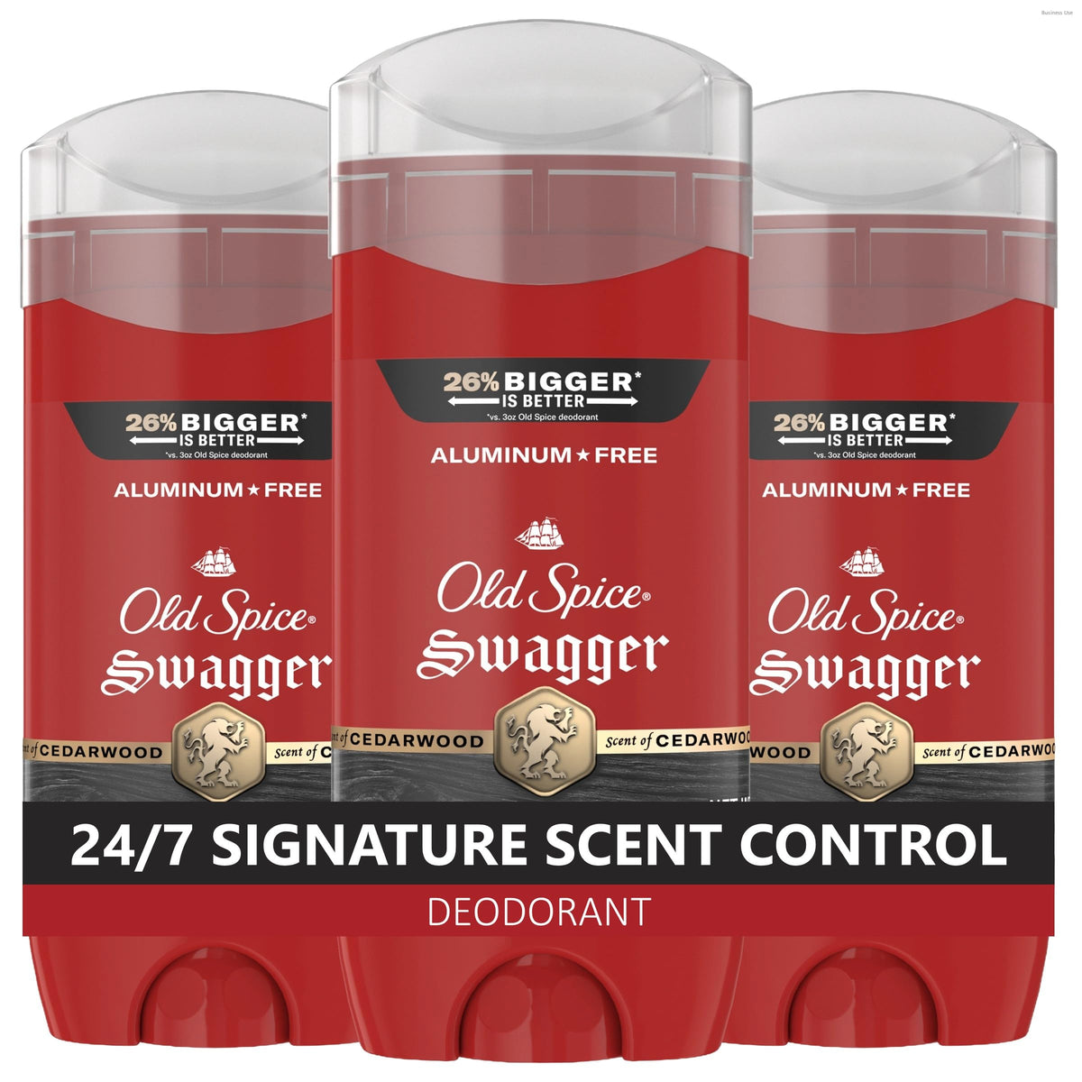 Old Spice Deodorant for Men, Aluminum Free, Swagger Scent, 3.8 oz Pack of 3