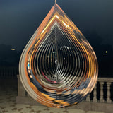 Wind Spinner 3D Water Droplets Shape Highly Reflective Stainless Steel Metal Outdoor Garden Decor, Decorations to Scare Away Yard Birds 12 inch, Birthday Gifts for Mom,Mother's Day,Aunt Gifts