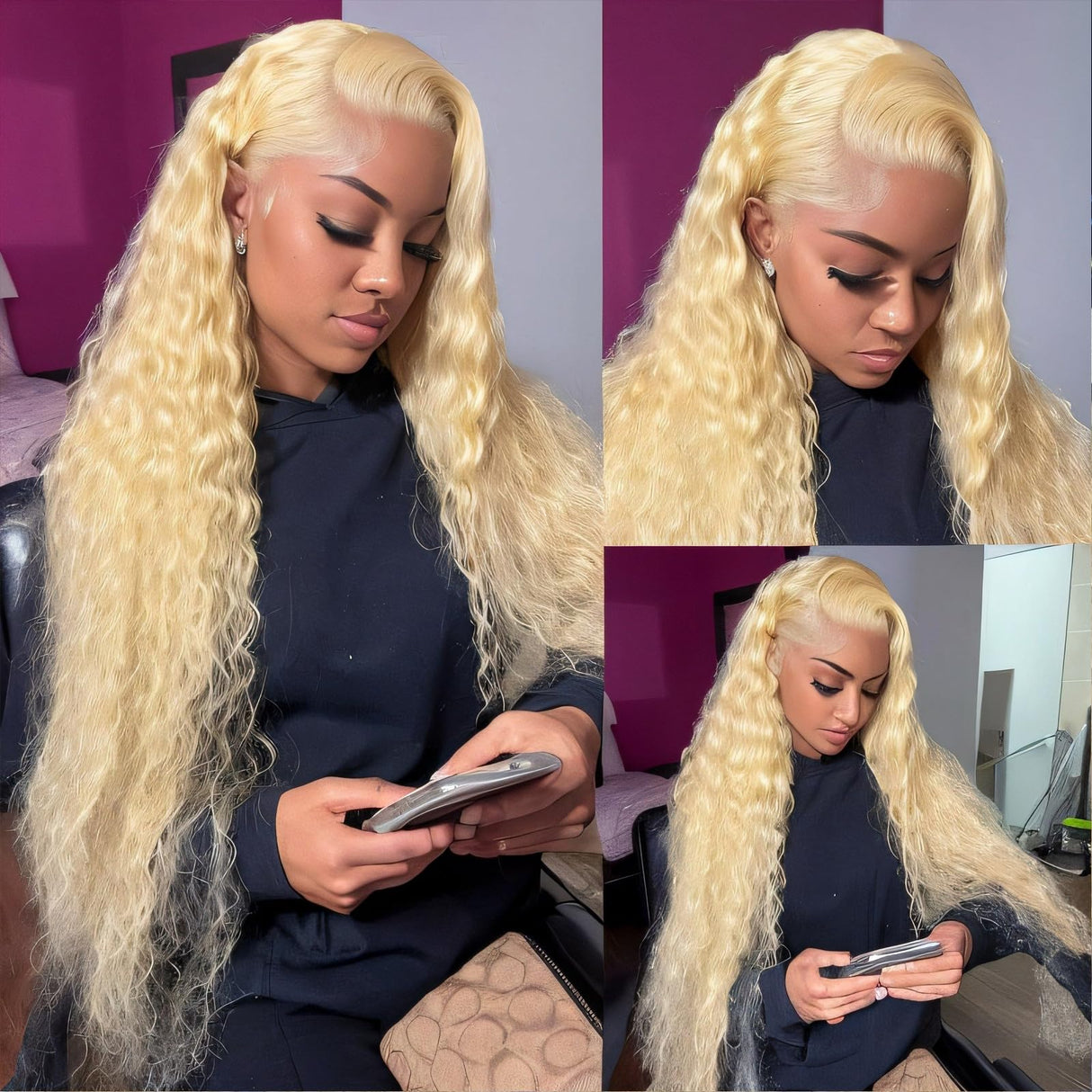 Boyusijf 613 Lace Front Wig Human Hair 613 Blonde Deep Wave 13x6 HD Transparent Lace Front Wig Human Hair Pre Plucked Blonde Wig Human Hair with Baby Hair 180% Density for Women(30inches 613 13x6 Wig)