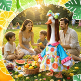Soulchen Summer Porch Goose Outfits for 23 Inch Lawn Statue Lemon Porch Goose Dress Clothes Costume for Outdoor Garden Decor