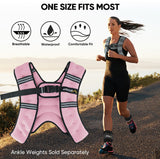 APEXUP Weighted Vest with 5lbs/10lbs/15lbs/20lbs/25lbs/30lbs Weights and Reflective Stripe, Weight Vest Men Women for Workout, Strength Training, Running (Pastel Pink, 10lbs)