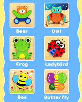 Bekayshad Wooden Puzzles Toddler Toys Gifts for 1 2 3 Year Old Boys Girls, Animal Jigsaw Puzzles Montessori Toys, Learning Educational Christmas Birthday Gifts for Girls Boys Ages 1-3