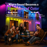 HUTAKUZE Permanent Outdoor Lights, 100FT with 60 RGB LEDs for Outdoor Decor, IP67 Waterproof, 48 Scene Modes Christmas House Lights,APP & Remote Control, Music Sync