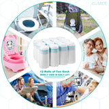 120 Disposable Commode Liners for Bedside Commode, Beside Commode Liners, Portable Potty Liners for Adults, Toilet Liners Portable Commode Bags for Commode Chair (Blue - 120 Liners)