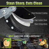 Heavy Duty Hand Loppers Pruning Shears for Gardening,25"-44" Extendable Branch Cutter for Tree Limb Trimming, Lightweight Anvil Lopping Shears for up to 2” Thick Branches Cutters (Green)