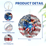 FLAGWIX American Eagle Decorations - 3D Stainless Steel Metal Wind Spinners 12 in - 4th of July Decorations for Window Yard Garden Patio, Patriotic Outdoor Decor, Eagles Gifts for Men Women Friends