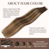 GOO GOO Tape in Hair Extensions Human Hair, 4/27/4 Balayage Chocolate Brown to Caramel Blonde, 20inch 50g 20pcs, Thick Ends Straight Seamless, Invisible