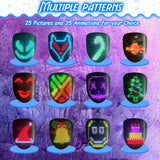 COOLGUARDER Led Mask with Sound Effects and Gesture Sensing, Light up Music Mask for Halloween Rave Costume Christmas Cosplay Birthday Masquerade Dj Parties