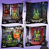 FLAGMESAGE Halloween Lighted Garden Flag, Witch Feet Yard Decor, 12x18 In