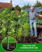 MYMULIKE 2 Pack Cucumber Trellis, Garden Trellis for Climbing Plants Outdoor, A-Frame Cucumber Trellis for Raised Bed, Plant Grow Support for Tomato, Squash, Vegetable, Flower(33"x47"x2Pcs)