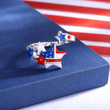 Sariel American Flag Ring 925 Sterling Silver July 4th Red White and Blue Jewelry Independence Day Gifts for Women (1)