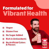Feel Great Organic Superfood Reds Powder Packed with Beet Root Powder | Digestive Support Including Bloating Relief | Fruit and Veggie Polyphenols Supplement.