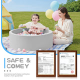 SHJADE Foam Ball Pit, 35.4"x 11.8" Ball Pits for Toddlers-Grey