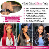 Btomar 28 Inch 13x6 Lace Front Wigs Human Hair Pre Plucked Straight HD Transparent Lace Front Wigs Human Hair 200 Density 13x6 Straight Lace Frontal Wigs Human Hair Wigs for Women (28 Inch)