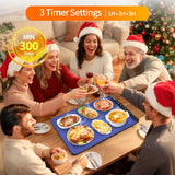Warming Mat for Food, Electric Warming Tray for Dishes, Portable Heating Pad with 6 Hours Shut-Off, Silicone Food Warmer for Buffet, Party and Countertop with 4 Temperature Levels and Smart Timer