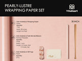 Vitalizart Pink Wrapping Paper Set 30" Pearly-Lustre With Silk Like Satin Ribbon & Gift Tags Recyclable Christmas Gift Wrapping Birthday Baby Shower Wedding Handmade Crafts 197"(16.4 Ft)
